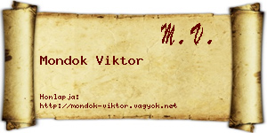 Mondok Viktor névjegykártya